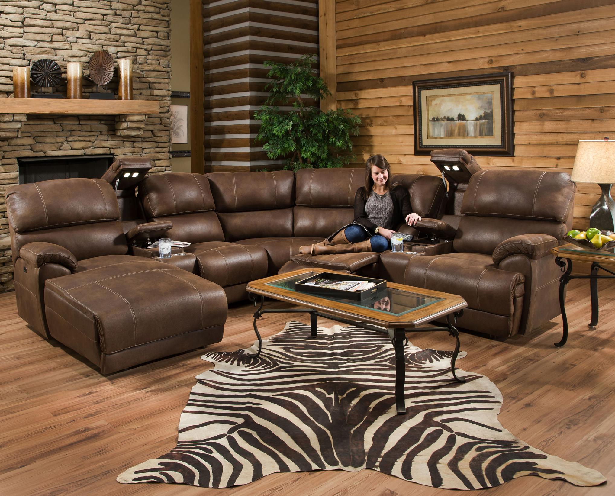 Franklin Empire Reclining Sectional Sofa with Right Side Chaise